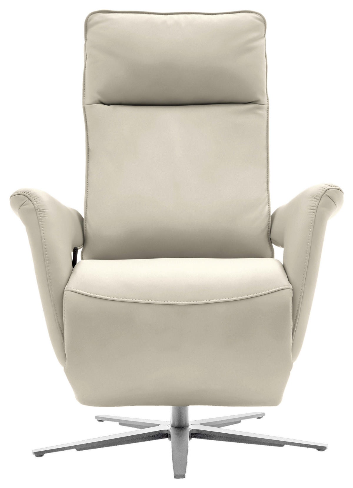 RELAXSESSEL in Leder Ecru  - Ecru/Edelstahlfarben, Design, Leder/Metall (79-83/116/87-176cm) - Valdera