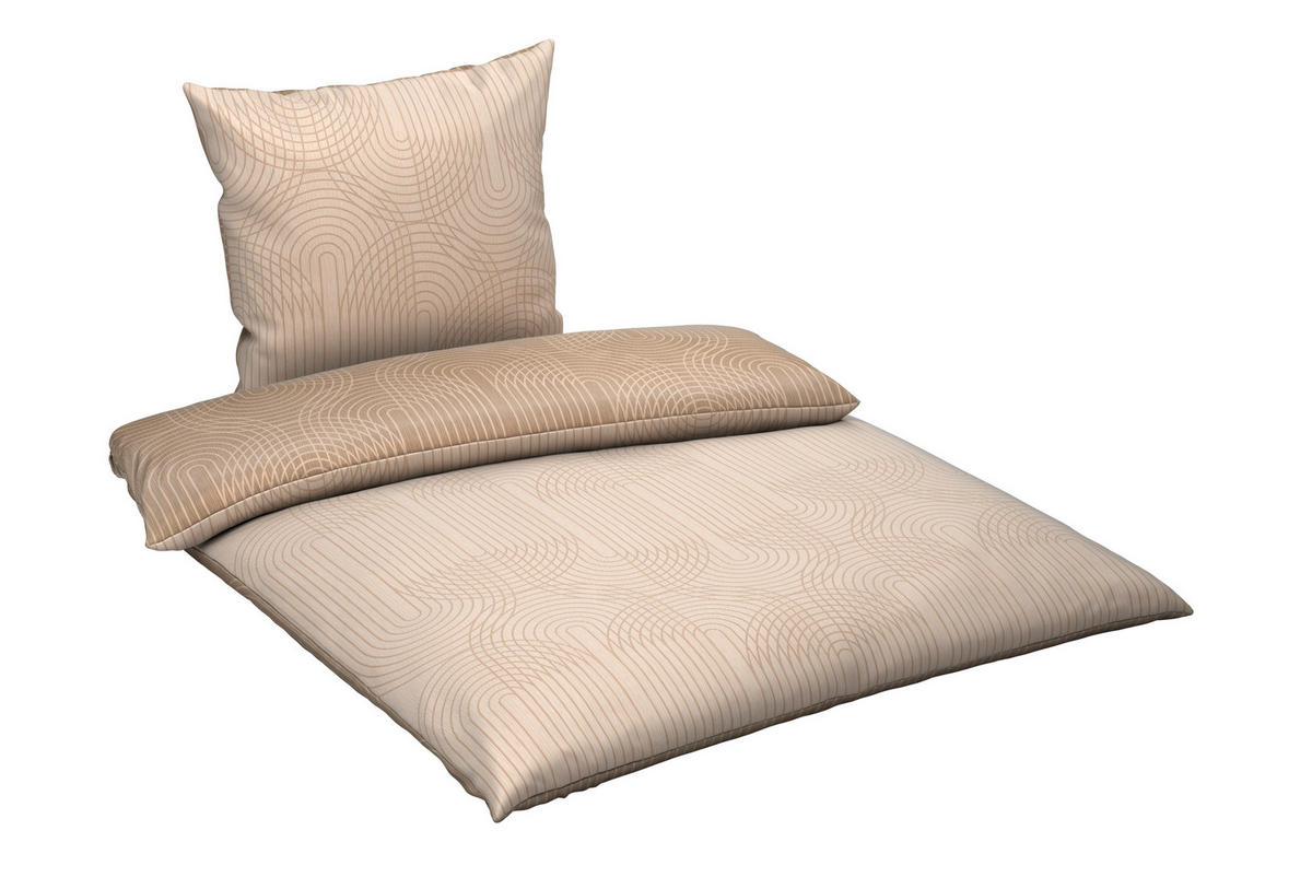 WENDEBETTWÄSCHE 5-teilig TANJA Satin 135/200 cm  - Beige, KONVENTIONELL, Textil (135/200cm) - Novel
