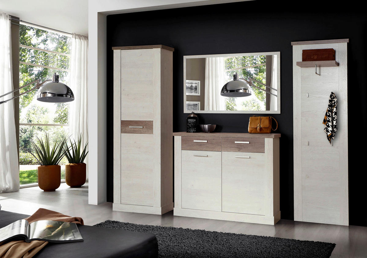 PANEL ZA ODLAGANJE KAPUTA  bela, boja hrasta, boja pinije   pločasti materijal  - boja hrasta/bela, Moderno, pločasti materijal (61,4/199,2/34,1cm) - Xora