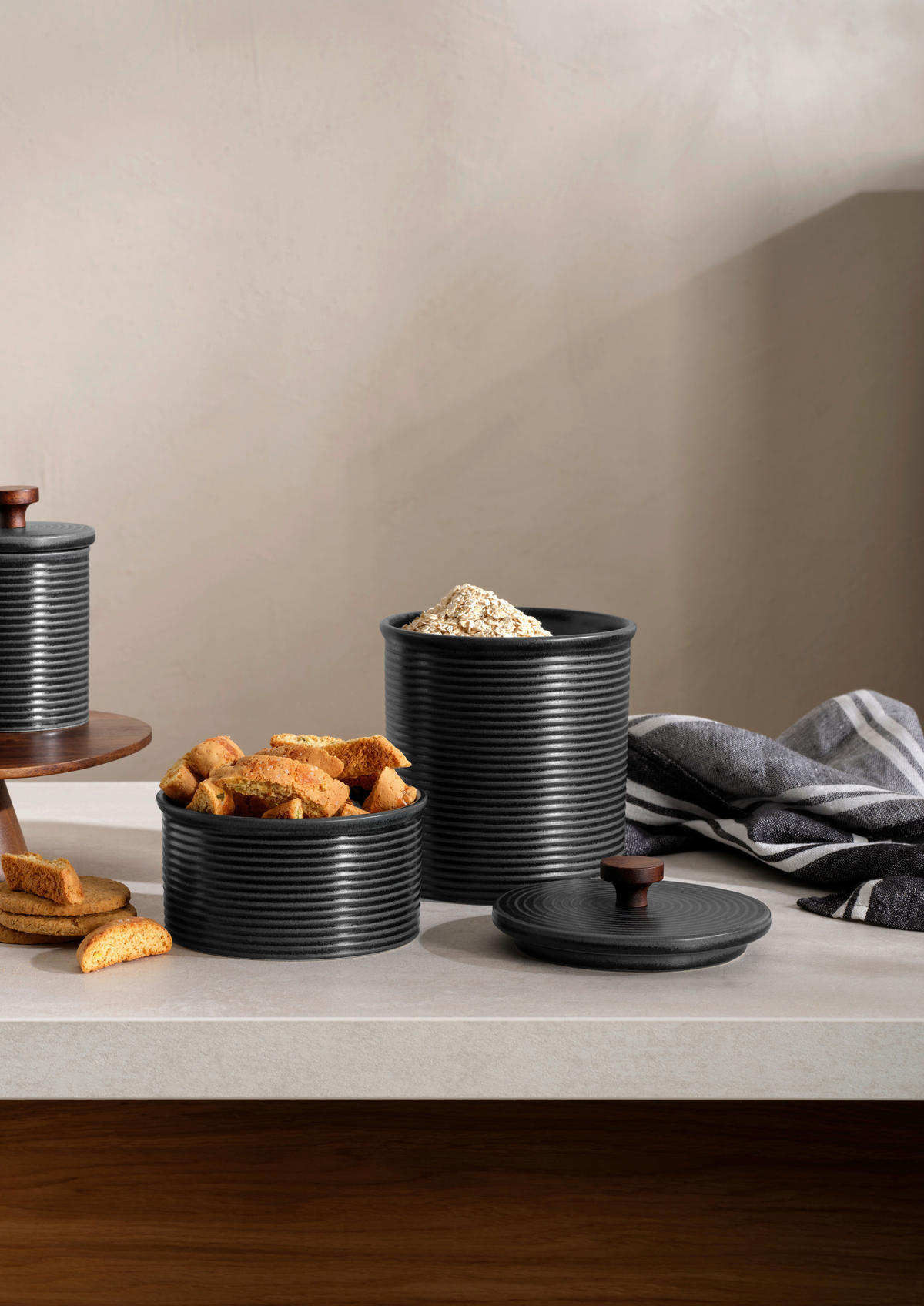 BROTTOPF - Schwarz, KONVENTIONELL, Keramik (32/16,5/18cm) - ASA