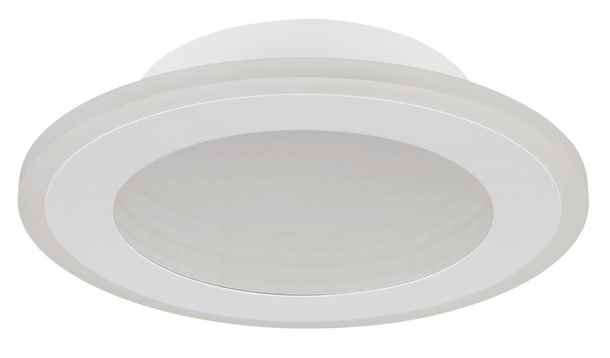 LED-DECKENLEUCHTE 12 W  22,5/4 cm    - Weiss/Opal, Design, Kunststoff/Metall (22,5/4cm) - Globo