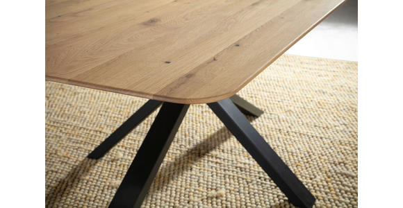 ESSTISCH Schwarz, Eichefarben rechteckig  in verschiedenen Größen erhältlich, Variantenauswahl  - Eichefarben/Schwarz, LIFESTYLE, Holz/Metall (160/90/75cm) - Linea Natura