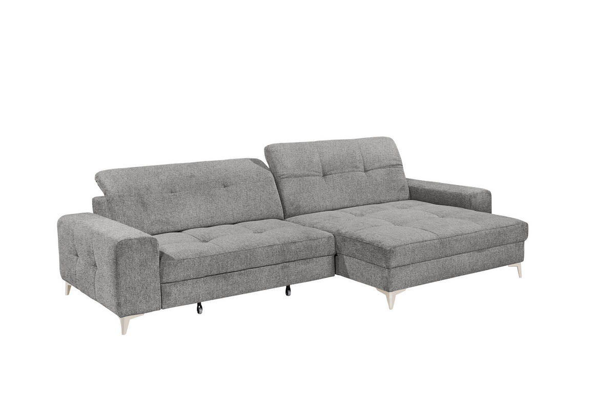 ECKSOFA SORELLA Grau Chenille Kopfteilverstellung, Sitztiefenverstellung  - Kaschmir/Grau, Design, Kunststoff/Textil (328/182cm) - MID.YOU