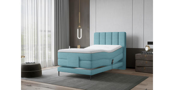 BOXSPRINGBETT 100/200 cm  in Blau  - Blau/Schwarz, Natur, Textil/Metall (100/200cm) - Esposa