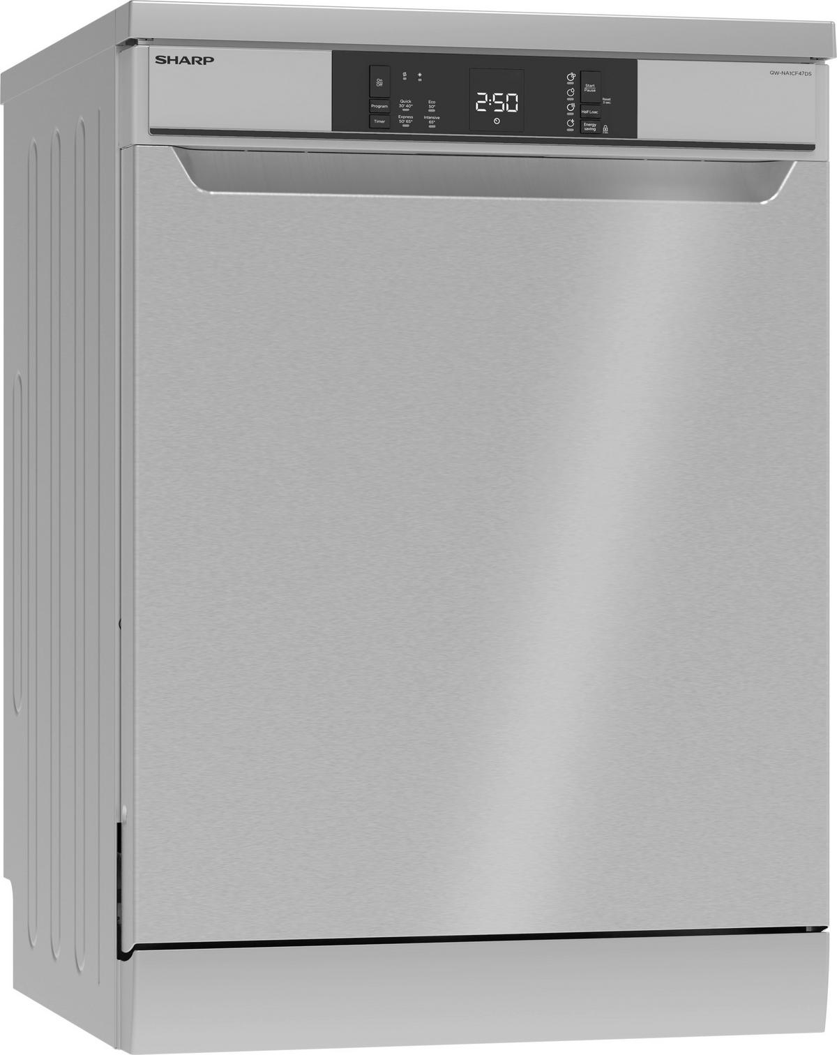 GESCHIRRSPÜLER QW-NA1CF47DS-DE  - Silberfarben, KONVENTIONELL, Kunststoff/Metall (59,8/82/59,8cm) - Sharp