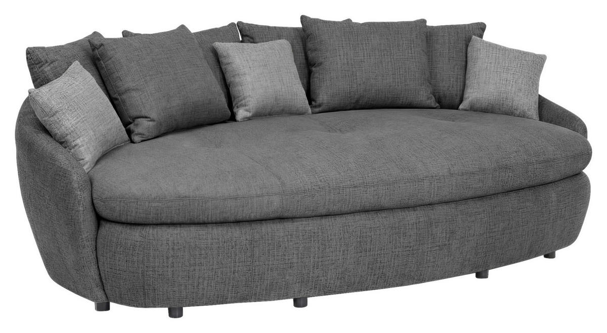 MEGASOFA Chenille Anthrazit  - Anthrazit/Schwarz, Trend, Kunststoff/Textil (238/80/140cm) - MID.YOU