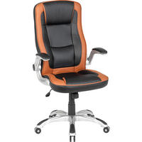 Scaun Directorial, imitație piele, maro, negru, argintiu - maro/argintiu, Konventionell, plastic/textil (64/113-123/64cm) - Xora