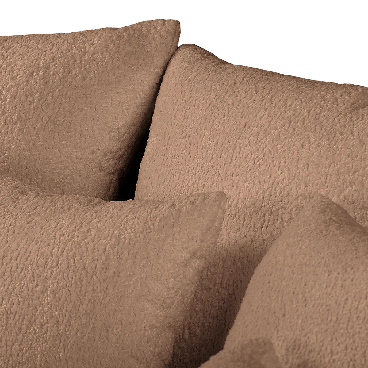 BIGSOFA in Teddystoff Hellbraun  - Hellbraun/Schwarz, Design, Kunststoff/Textil (284/94/148cm) - Livetastic