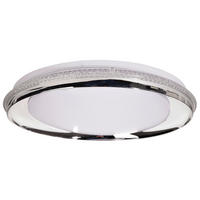 LED MENNYEZETI LÁMPA - króm/fehér, Basics, műanyag/fém (50/50/7cm)