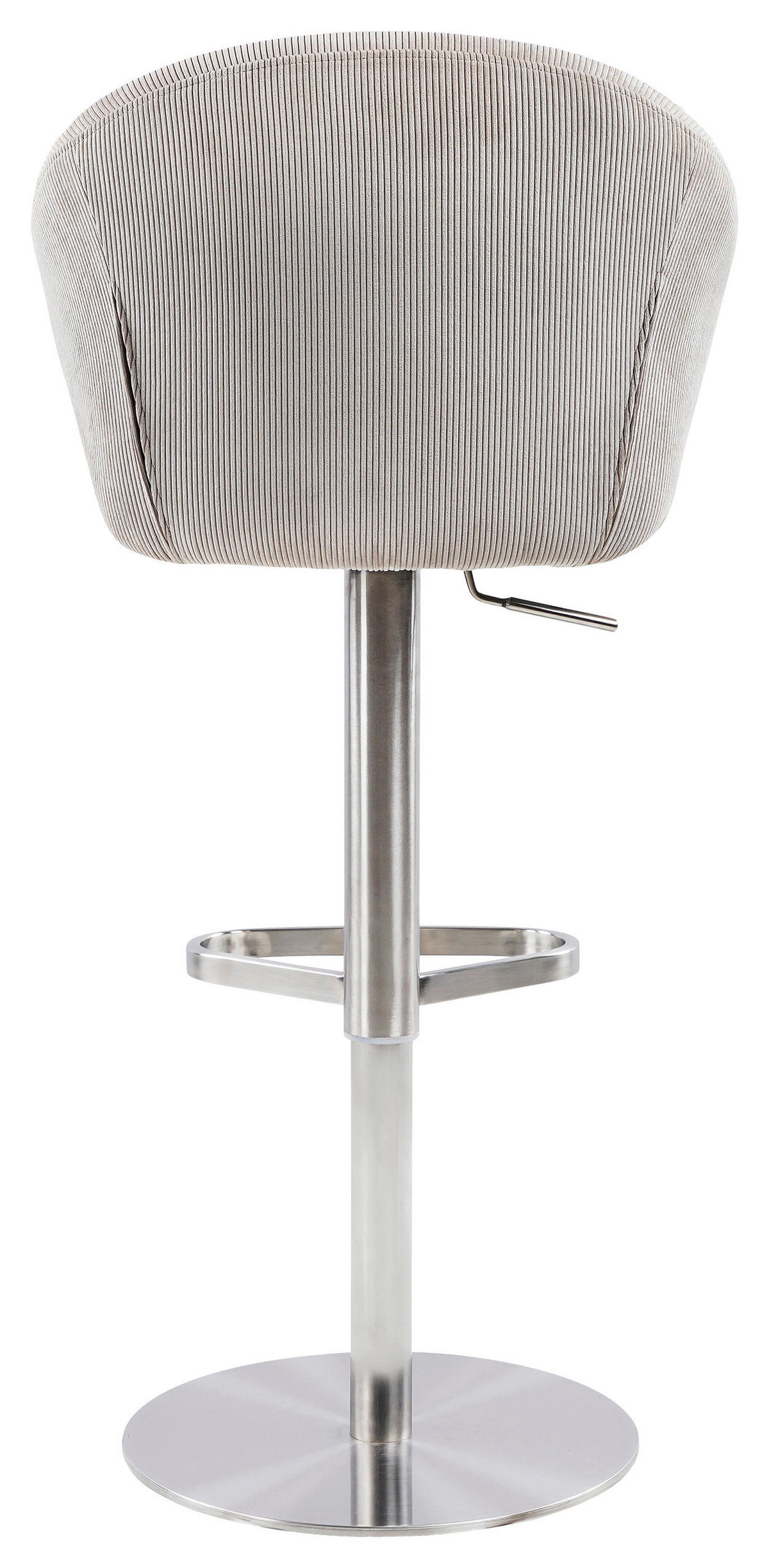 BARHOCKER Struktur Beige Edelstahl Sitzfläche 360° drehbar  - Edelstahlfarben/Beige, MODERN, Textil/Metall (56/85-111/51cm) - MID.YOU