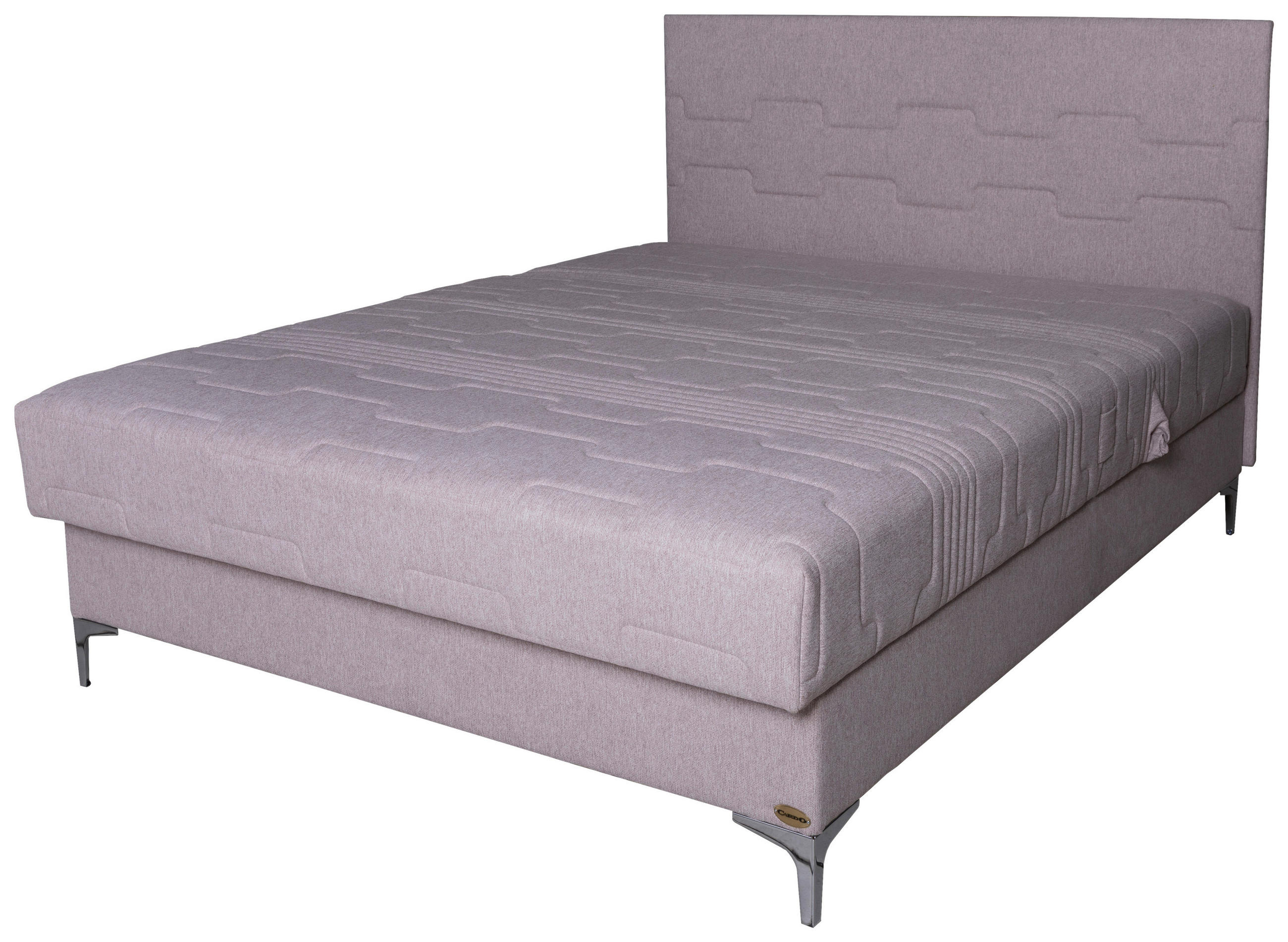KÁRPITOZOTT ÁGY 160/200 cm  halvány rózsaszín  - ezüst/halvány rózsaszín, Basics, textil/fém (160/200cm) - Cardo