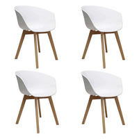 ARMLEHNSTUHL-SET 4 Stück  in  - Weiß/Naturfarben, MODERN, Holz/Kunststoff (60/78,5/44cm) - MID.YOU