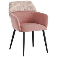ARMLEHNSTUHL  in Eisen Webstoff  - Schwarz/Rosa, Design, Textil/Metall (61/83/61cm) - Novel