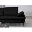 ECKSOFA in Echtleder Schwarz  - Schwarz, Design, Leder/Metall (157/325cm) - Dieter Knoll