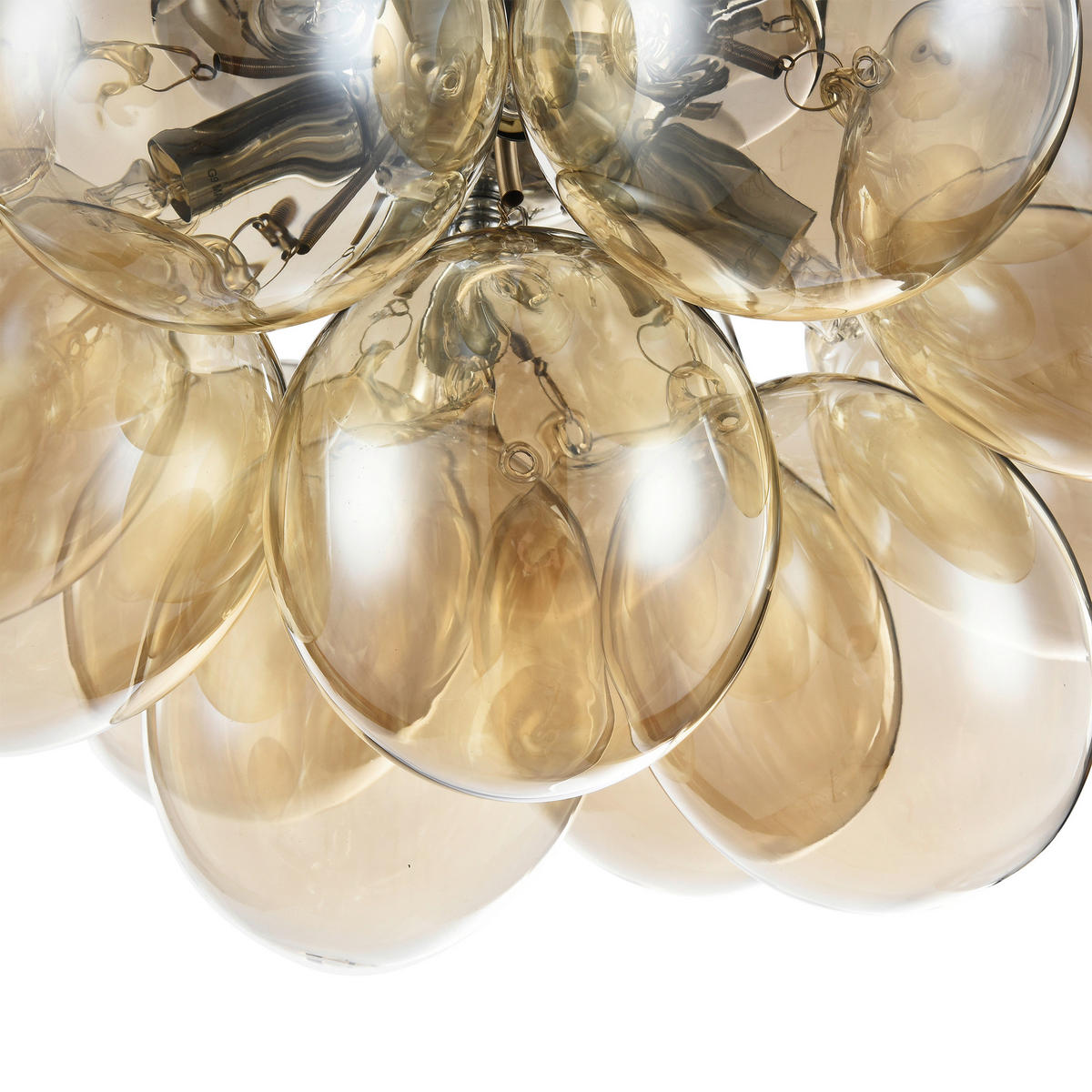 DECKENLEUCHTE 28 W     - Bernsteinfarben/Nickelfarben, Trend, Glas/Metall (38/22,5/38cm) - MAYTONI