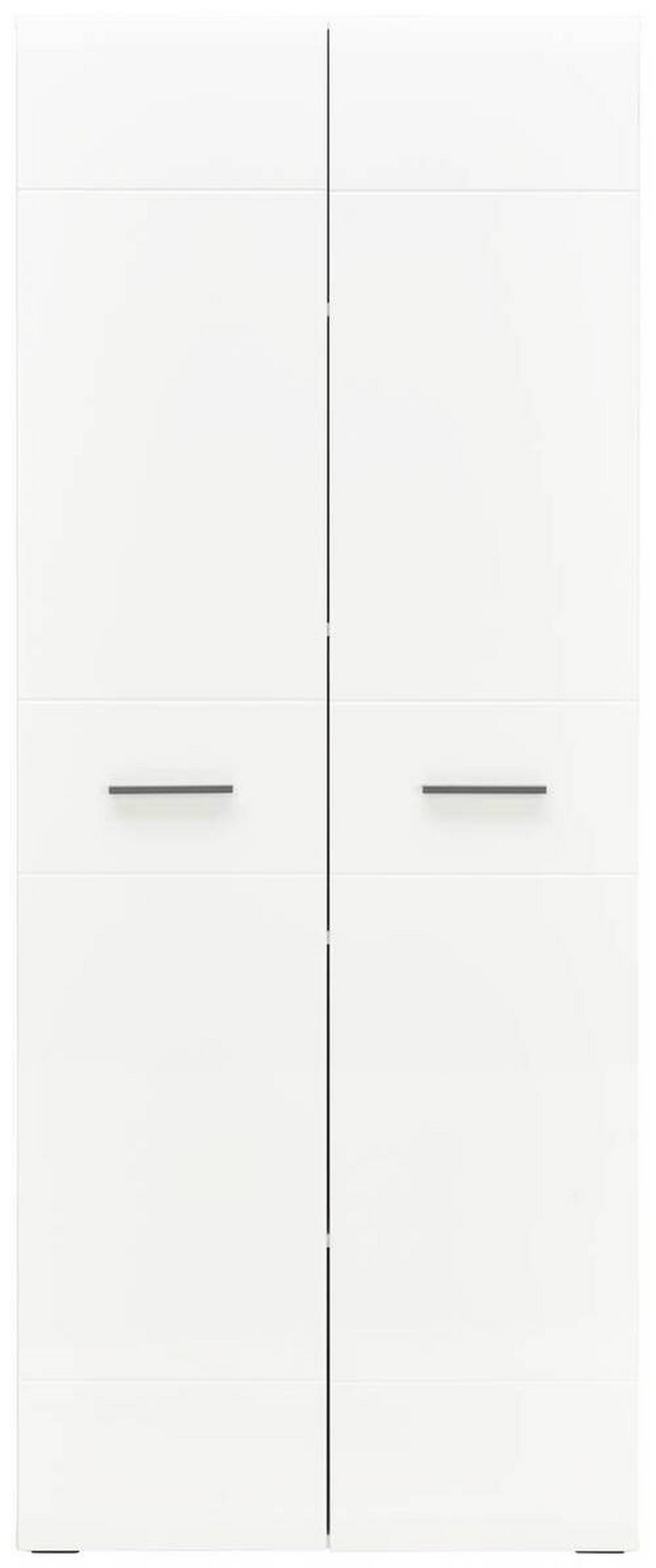 SKRINKA NA DOKUMENTY, antracitová, biela, biela s vysokým leskom, 75/185,6/41,6 cm - biela/biela s vysokým leskom, Basics, kompozitné drevo (75/185,6/41,6cm) - Hom`in