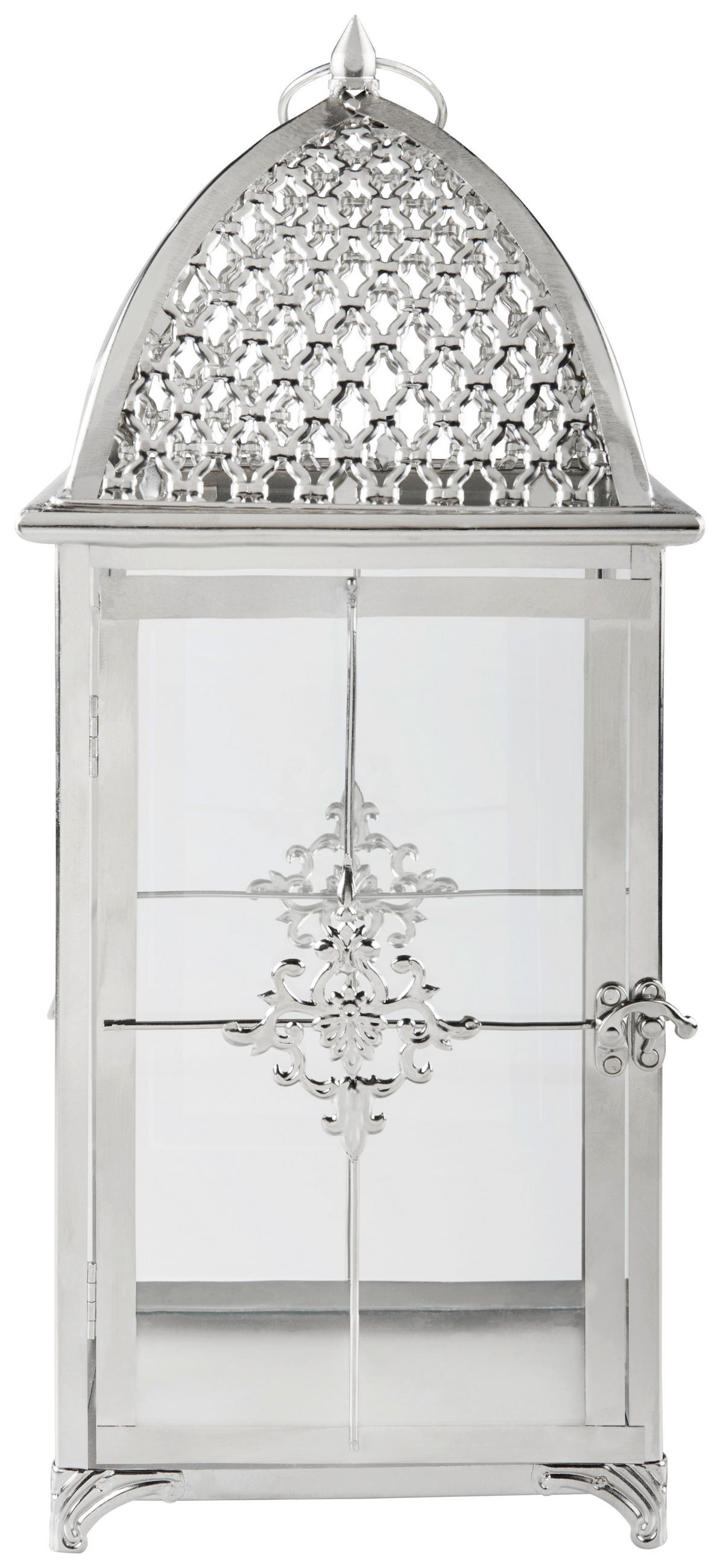 LATERNE - Klar/Silberfarben, LIFESTYLE, Glas/Metall (20/48/20cm) - Ambia Home