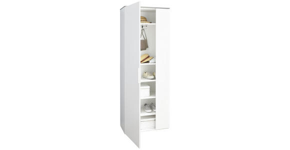 GARDEROBENSCHRANK 70/188/35 cm - Alufarben/Weiß, Design, Holzwerkstoff/Metall (70/188/35cm) - Carryhome