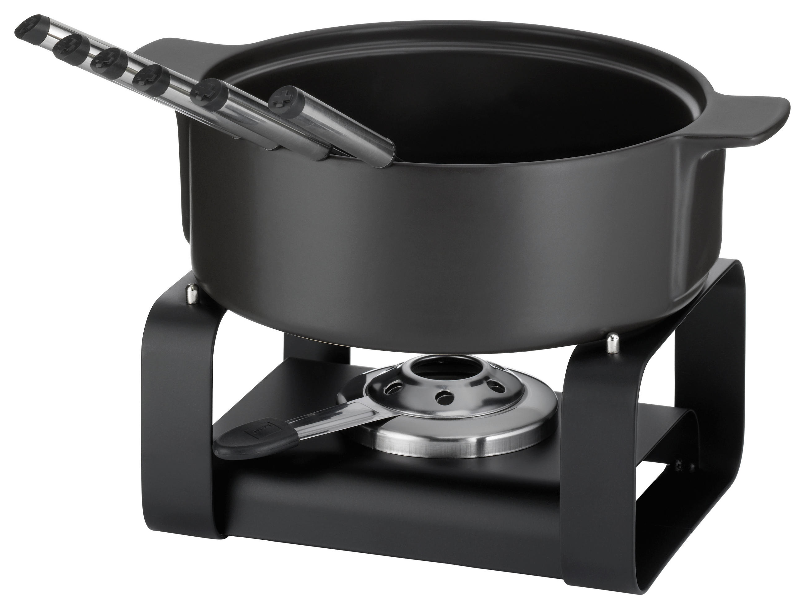 FONDUESET  - Schwarz, KONVENTIONELL, Keramik (29/22.5/19cm) - Kela
