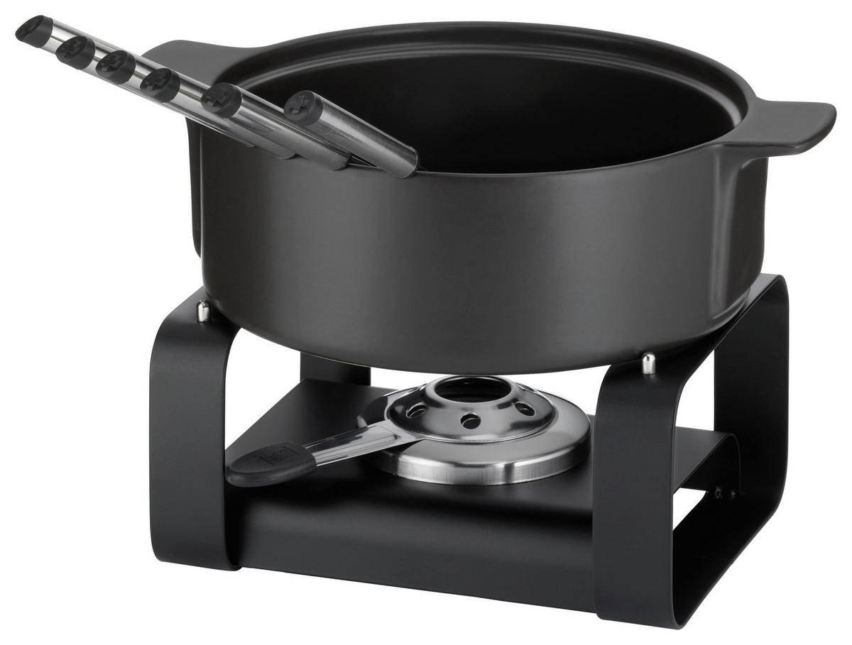 FONDUESET  - Schwarz, KONVENTIONELL, Keramik (29/22.5/19cm) - Kela