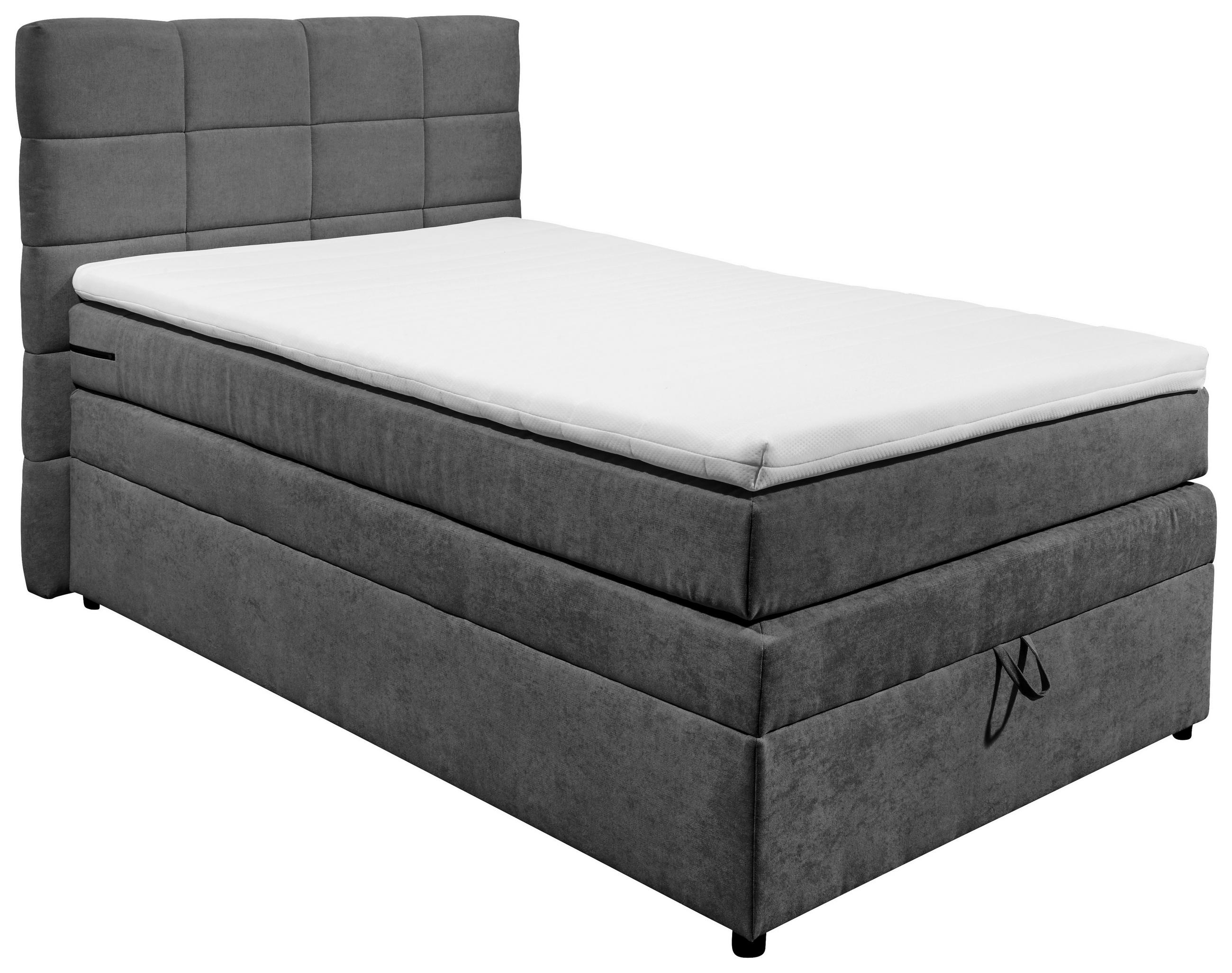 BOXSPRINGBETT 120/200 cm  in Anthrazit  - Anthrazit, KONVENTIONELL, Kunststoff (120/200cm) - MID.YOU