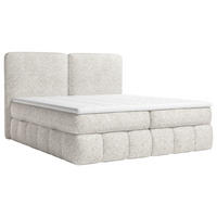 BOXBETT 140/200 cm,  in Creme, Bettkasten, Topper, Matratzen, H3 = fest  - Creme/Schwarz, KONVENTIONELL, Kunststoff/Textil (140/200cm) - Carryhome