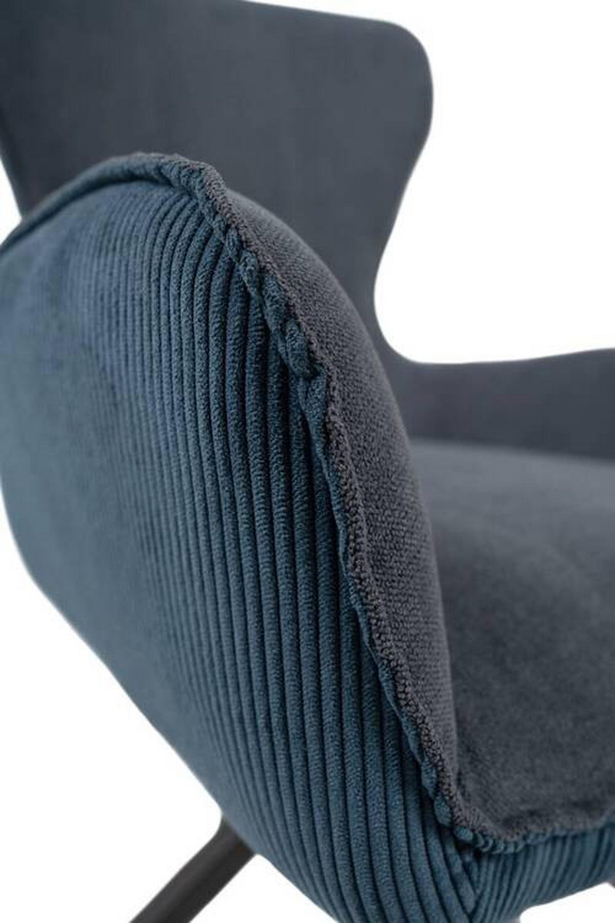 STUHL  Sitzfläche 360° drehbar Cord  - Dunkelgrau/Schwarz, MODERN, Textil/Metall (57/93/64cm) - MID.YOU