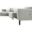 ECKSOFA Weiß Cord Rücken echt, Kopfteilverstellung, Sitzvorzug  - Schwarz/Weiß, KONVENTIONELL, Textil/Metall (219/311cm) - Hom`in