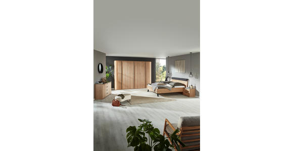 BETT 180/200 cm,  in Anthrazit, Eichefarben,  - Eichefarben/Anthrazit, KONVENTIONELL, Holz/Metall (180/200cm) - Dieter Knoll