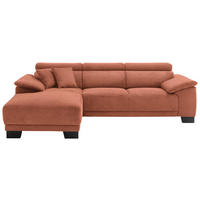ECKSOFA in Cord Rostfarben  - Rostfarben/Schwarz, Design, Holz/Textil (174/270cm) - Pure Home Lifestyle