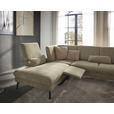 WOHNLANDSCHAFT in Webstoff Beige  - Beige/Schwarz, Design, Textil/Metall (208/354/157cm) - Dieter Knoll