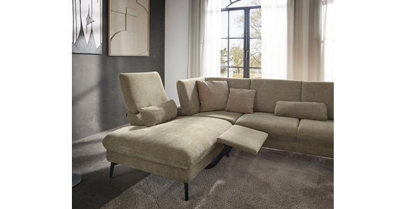 WOHNLANDSCHAFT in Webstoff Beige - Beige/Schwarz, Design, Textil/Metall (208/354/157cm) - Dieter Knoll
