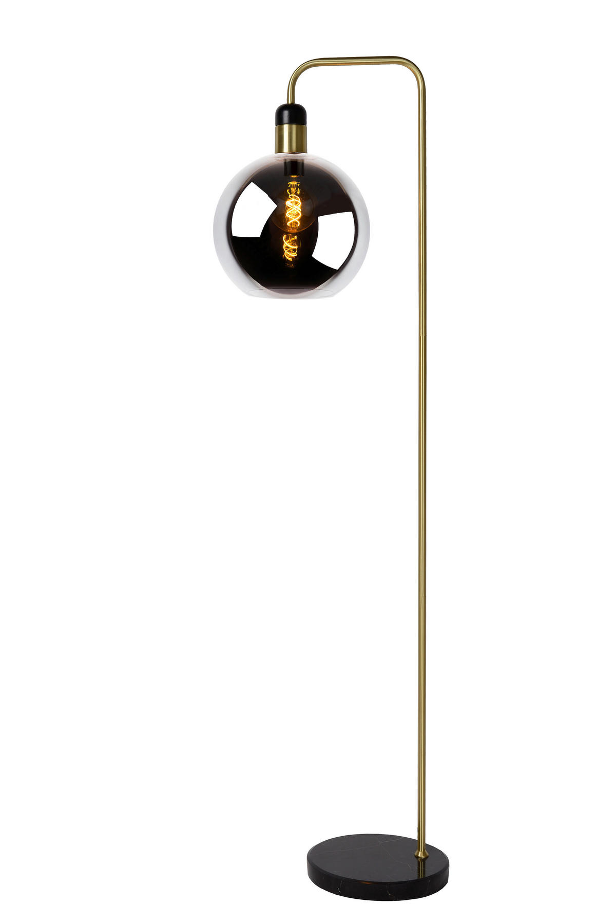 STEHLEUCHTE 28/44/158 cm    - Messingfarben/Hellgrau, Design, Glas/Stein (28/44/158cm) - Lucide