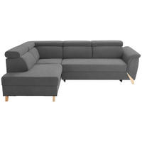 ECKSOFA Chenille Dunkelgrau  - Dunkelgrau/Naturfarben, Konventionell, Holz/Textil (200/265cm) - Stylife