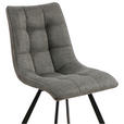 STUHL Leinenoptik Dunkelgrau, Schwarz - Dunkelgrau/Schwarz, Design, Textil/Metall (47/61/86cm) - Xora