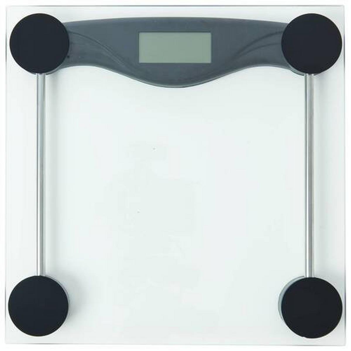 PERSONENWAAGE - Transparent/Schwarz, Basics, Glas/Kunststoff (28/28/2,5cm) - Novel