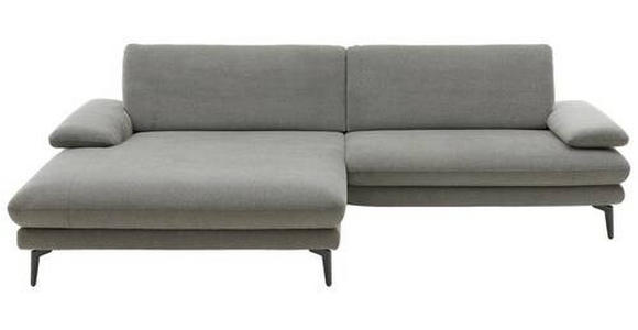 ECKSOFA in Webstoff Grau  - Schwarz/Grau, Design, Textil/Metall (180/284cm) - Dieter Knoll