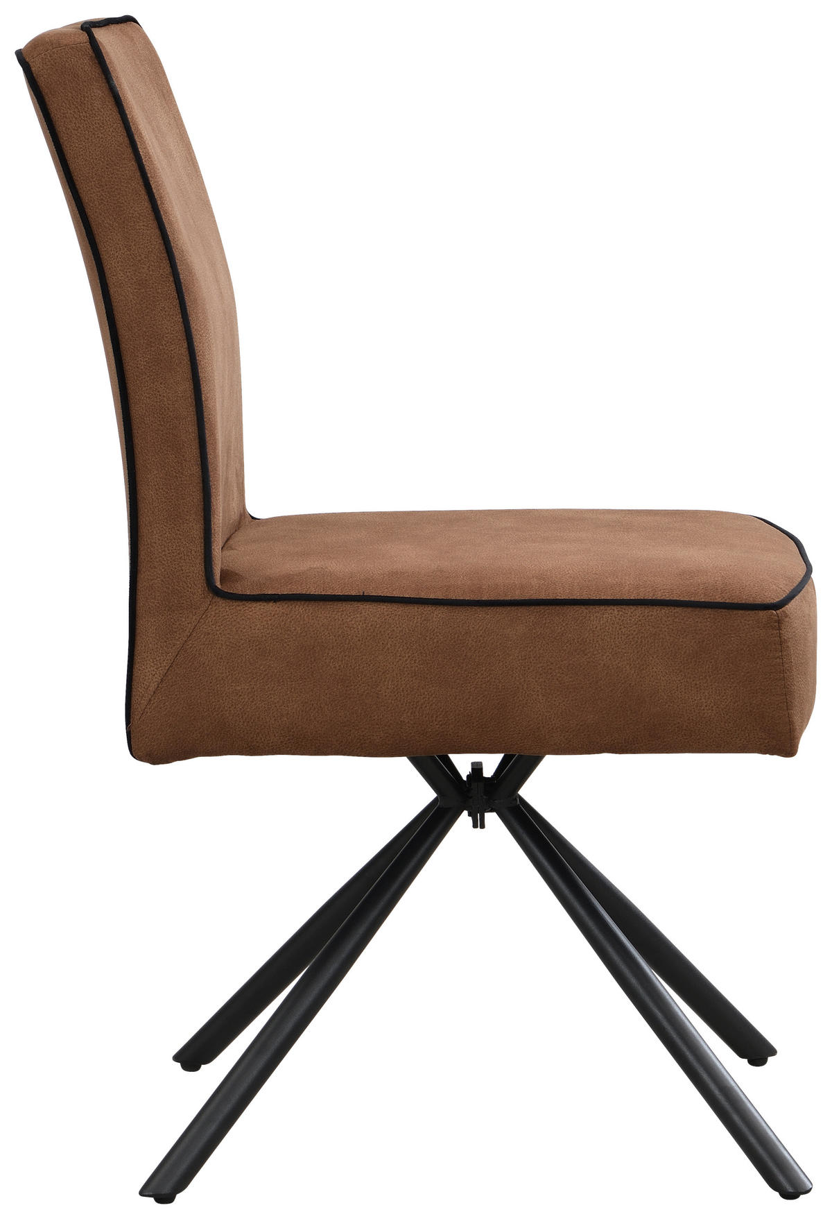 STUHL - Cognac/Schwarz, Design, Textil/Metall (46,5/91/62,5cm) - Ambia Home