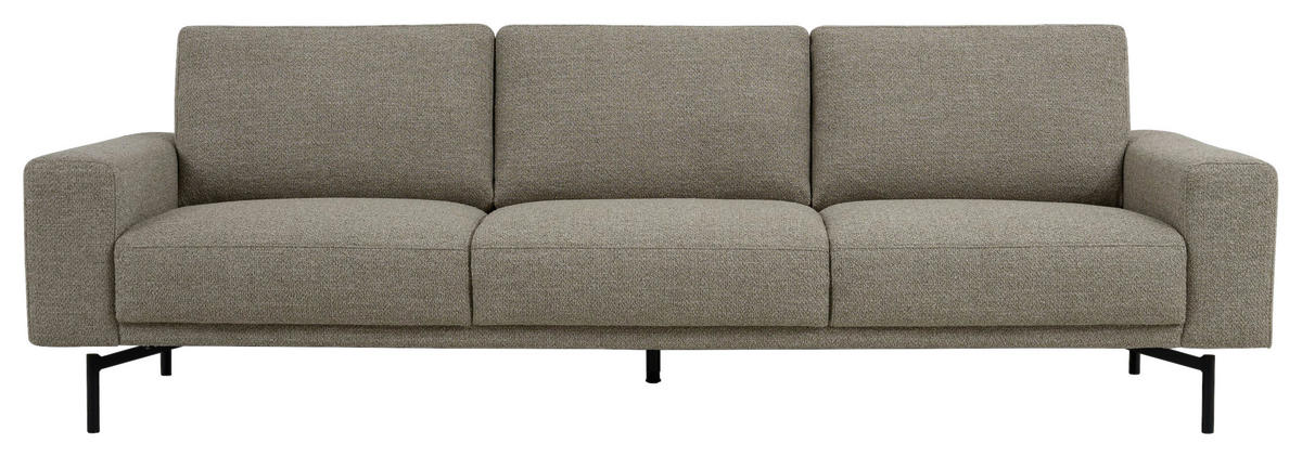 4-SITS SOFFA i flatväv greige  - greige/svart, Klassisk, metall/trä (248/80/91cm) - Niels Andersson