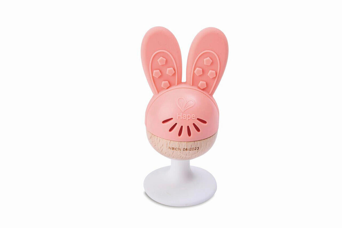 RASSEL Hape Baby Spielzeug  - Pink/Gelb, Basics, Holz/Kunststoff (0,16kg) - Hape
