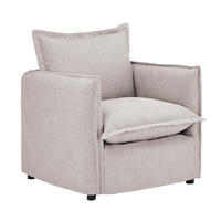 SESSEL Flachgewebe, Bouclé Beige    - Beige/Schwarz, Trend, Textil/Metall (120/82/98cm) - Livetastic