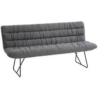 SITZBANK 182/88/66 cm Leinenoptik Schwarz, Cappuccino  - Schwarz/Cappuccino, Design, Textil/Metall (182/88/66cm) - Dieter Knoll