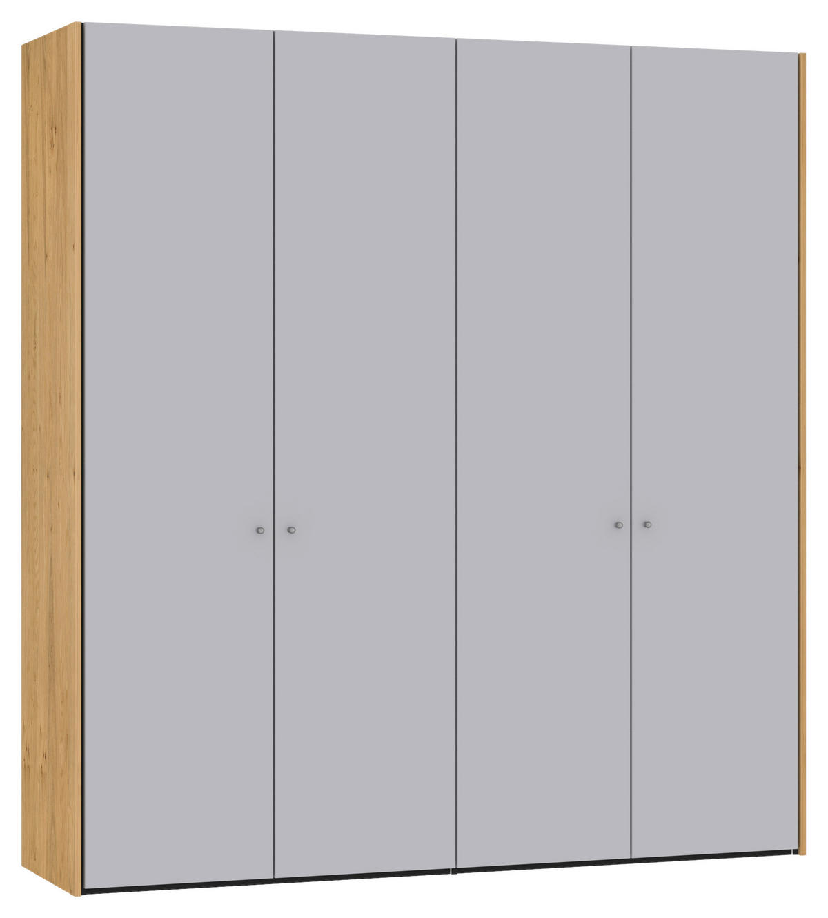 DREHTÜRENSCHRANK 205/220/59 cm 4-türig Schwarz, Eichefarben, Hellgrau  - Eichefarben/Silberfarben, Design, Glas/Holz (205/220/59cm) - Jutzler