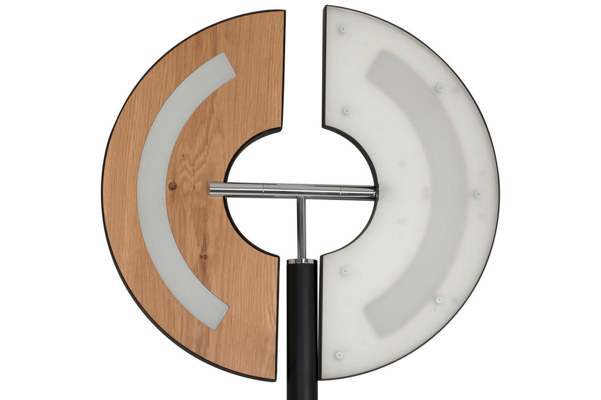 STOJACIA LED LAMPA, 41/39,35/182,80 cm - čierna/prírodná farba, Basics, kov/drevo (41/39,35/182,80cm) - Dieter Knoll