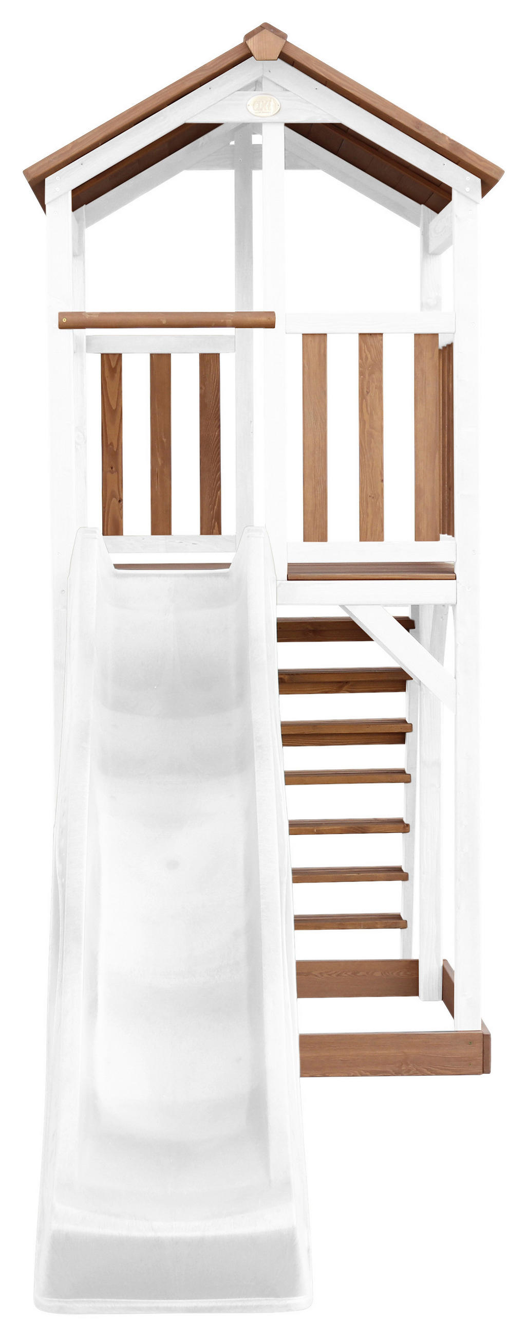 SPIELTURM 111,2/241,9/349 cm  - Weiss/Braun, Konventionell, Holz/Kunststoff (111,2/241,9/349cm)