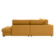 ECKSOFA in Cord Gelb  - Gelb/Schwarz, KONVENTIONELL, Kunststoff/Textil (314/250cm) - Carryhome