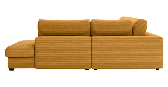 ECKSOFA in Cord Gelb  - Gelb/Schwarz, KONVENTIONELL, Kunststoff/Textil (314/250cm) - Carryhome