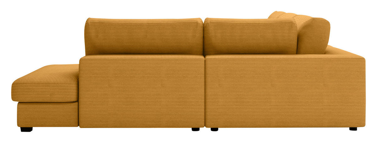 ECKSOFA in Cord Gelb  - Gelb/Schwarz, Konventionell, Kunststoff/Textil (314/250cm) - Carryhome