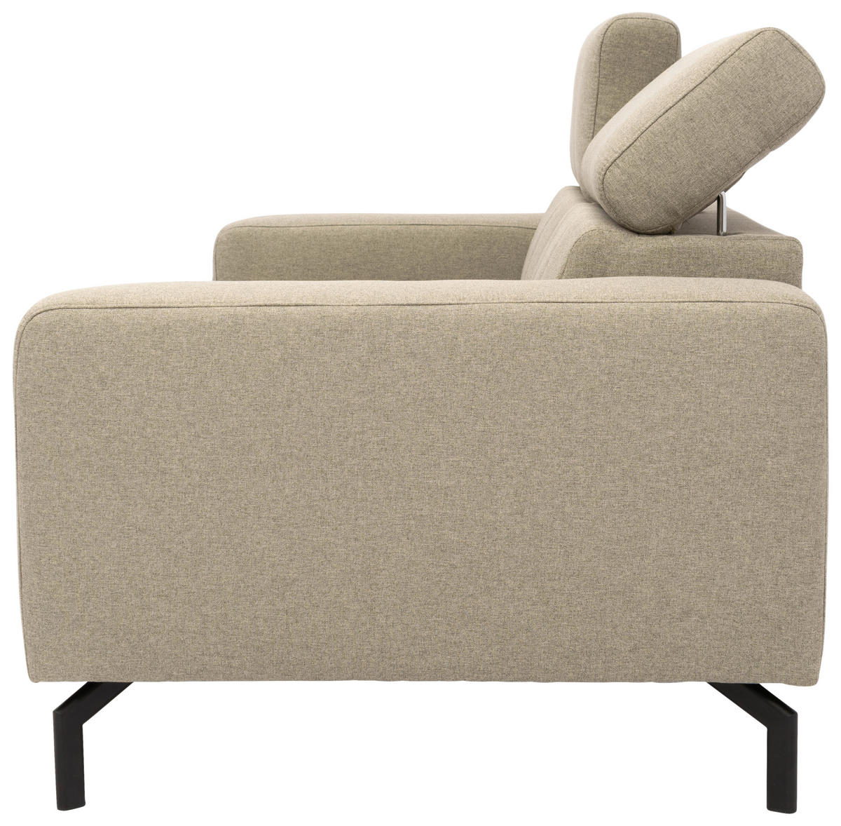 2-SITZER-SOFA Webstoff Schlammfarben  - Schlammfarben/Schwarz, Design, Textil/Metall (208/79/104cm) - MID.YOU
