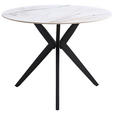ESSTISCH in Metall, Keramik 100/100/76 cm - Beige/Schwarz, Design, Keramik/Metall (100/100/76cm) - Xora